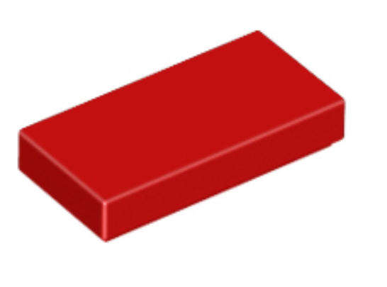 LEGO Parts Tile 1 x 2 ~ {Red}