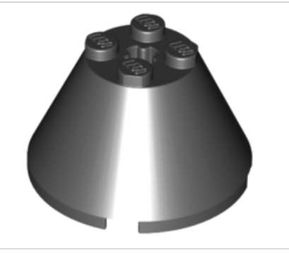 LEGO  Cone 4 x 4 x 2 with Axle Hole ~ {Black}