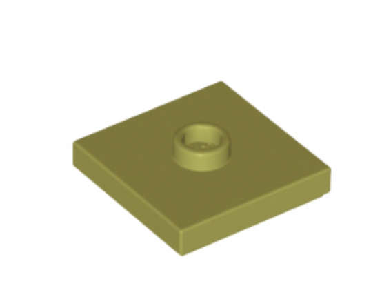 LEGO Parts Plate Modified 2 x 2 with Groove and 1 Stud in Center (Jumper) ~ Olive Green