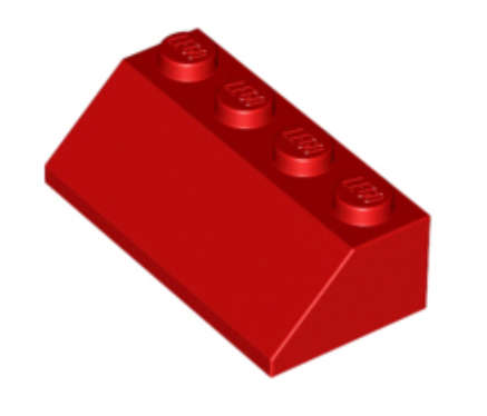 LEGO Parts Slope 45 2 x 4 ~ {Red}