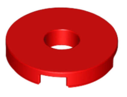 LEGO Tile, Round 2 x 2 with Hole ~ {Red}