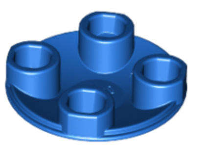 LEGO Parts Plate, Round 2 x 2 with Rounded Bottom (Boat Stud) ~ {Blue}