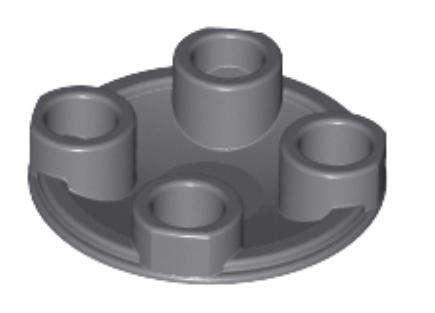 LEGO Parts Plate, Round 2 x 2 with Rounded Bottom (Boat Stud) ~ {Dark Bluish Grey}