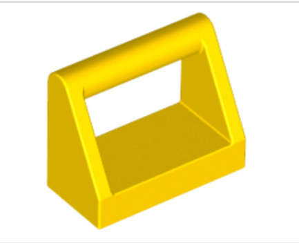 LEGO Parts Tile Modified 1 x 2 with bar handle {Yellow}