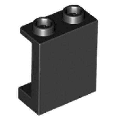 LEGO Parts Panel 1 x 2 x 2 with Side Supports - Hollow Studs ~ {Black}