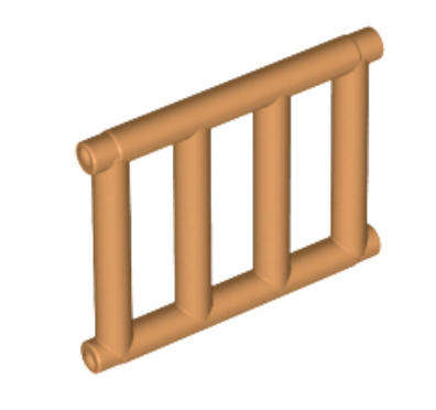 LEGO Parts Bar 1 x 4 x 3 Grille with End Protrusions ~ {Medium Nougat}