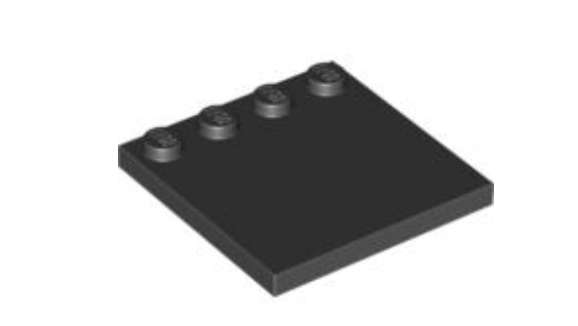 LEGO Parts Tile Modified 4 x 4 with Studs on edge ~{Black}