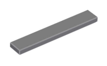 LEGO Parts Tile 1 x 6 ~ {Dark Bluish Grey}