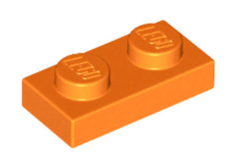 LEGO Parts 1 x 2 Plate ~ {Orange}