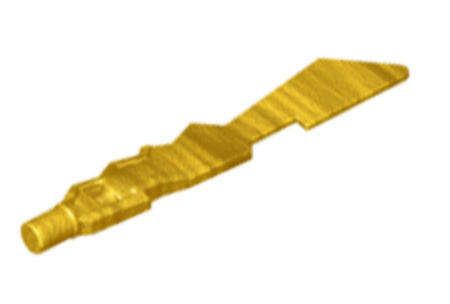 LEGO Minifigure, Weapon Sword Blade with Jagged Edges and Bar End ~ {Pearl Gold}