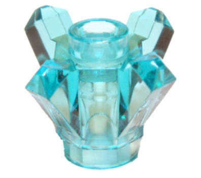 LEGO Rock 1 x 1 Crystal 4 Point (Brick, Round 1 x 1 with 4 Upward Fins / Points)~ {Trans~Light Blue}