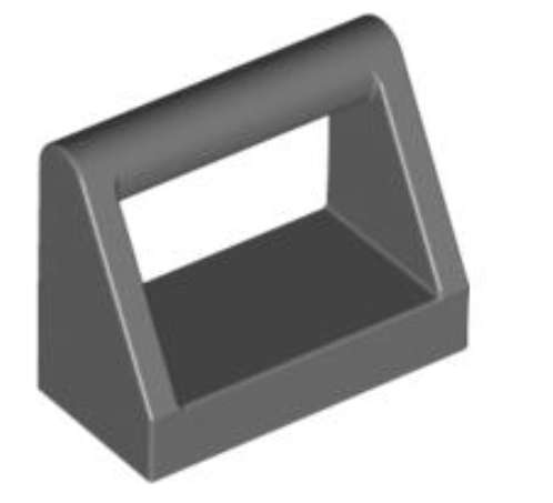 LEGO Parts Tile Modified 1 x 2 with bar handle {Dark Bluish Grey}