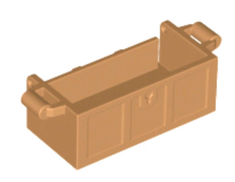 LEGO Container, Treasure Chest Bottom with Slots in Back ~ {Medium Nougat}