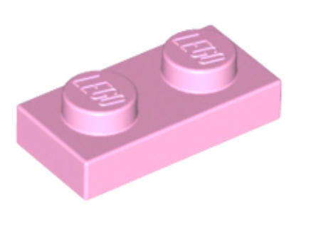 LEGO Parts 1 x 2 Plate ~ {Bright Pink}