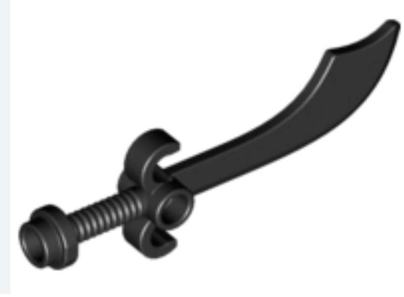 LEGO Minifigure,, Weapon Sword, Scimitar ~ {Black}