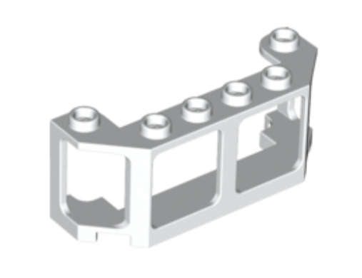 LEGO Parts Window 2 x 6 x 2 Train Front / Boat ~ {White}