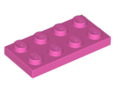 LEGO Parts 2 x 4 Plate ~ {Dark Pink}