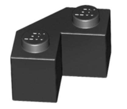 LEGO Parts, Brick, Modified Facet 2 x 2 ~ {Black}