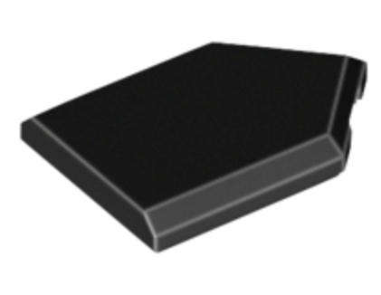 LEGO Tile, Modified 2 x 3 Pentagonal ~ {Black}