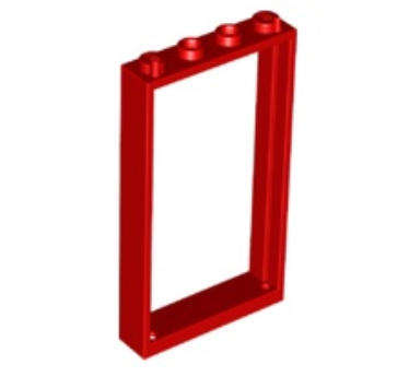 LEGO Door, Frame 1 x 4 x 6 with 2 Holes on Top and Bottom ~ {Red}