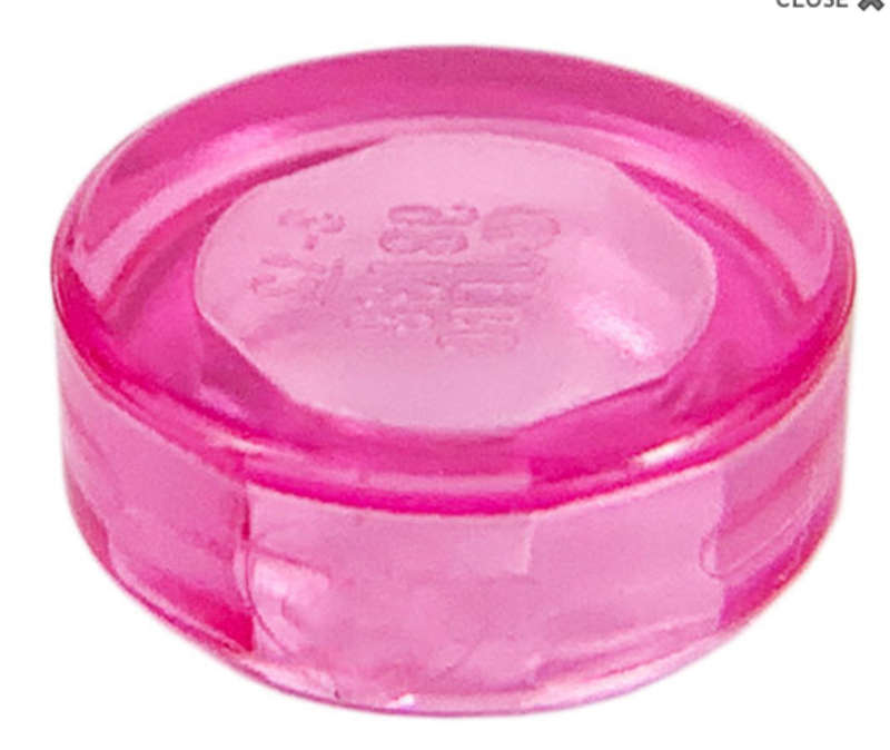 LEGO Tile, Round 1 x 1 ~ {Trans Dark Pink}