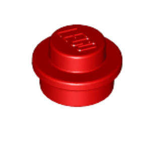 LEGO Plate, Round 1 x 1 ~ {Red}
