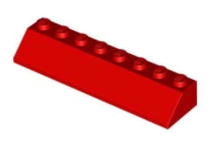 LEGO Parts Slope 45 2 x 8 ~ {Red}
