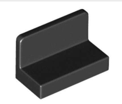 LEGO Parts Panel 1 x 2 x 1 with Rounded Corners ~ {Black}