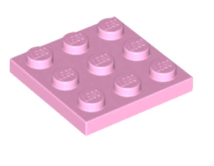 LEGO Parts Plate 3 x 3 ~ {Bright Pink}