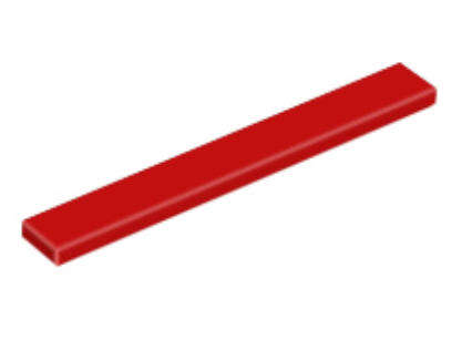 LEGO Parts Tile 1 x 8 ~ {Red}