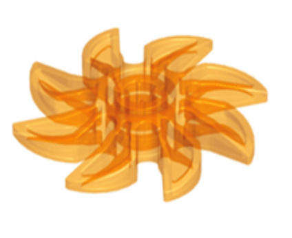 LEGO Parts Propeller 8 Blade 5 Diameter ~ {Trans~Orange}