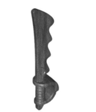 LEGO Minifigure, Weapon Sword, Cutlass Serrated with Skull Hand Guard ~ {Pearl Dark Grey}