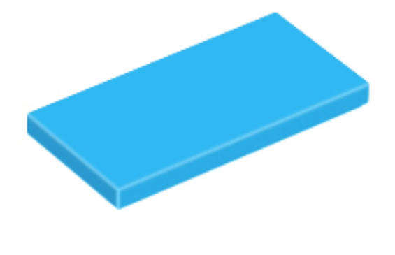 LEGO Parts Tile 2 x 4 ~ {Dark Azure}