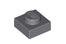LEGO Parts 1 x 1 Plate Dark Bluish Grey