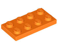 LEGO Parts 2 x 4 Plate Orange