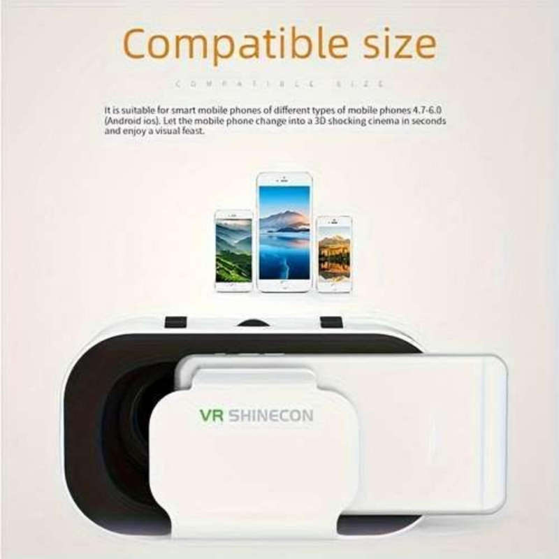 VRSHINECON G05 5th 3D VR Glasses Virtual Headset Digital Glasses(White)
