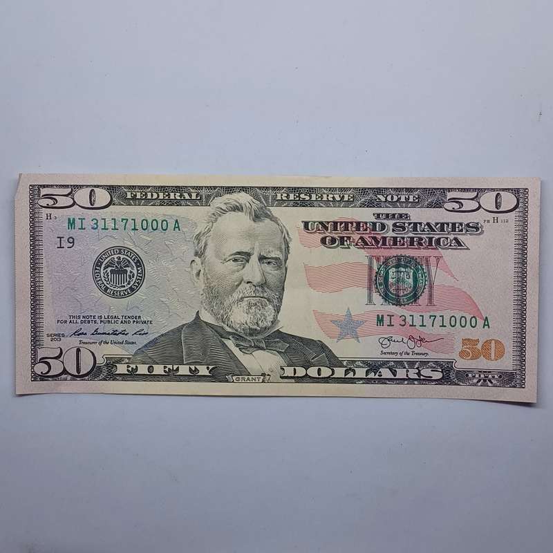 2013 Authentic Fifty US Dollar Bill