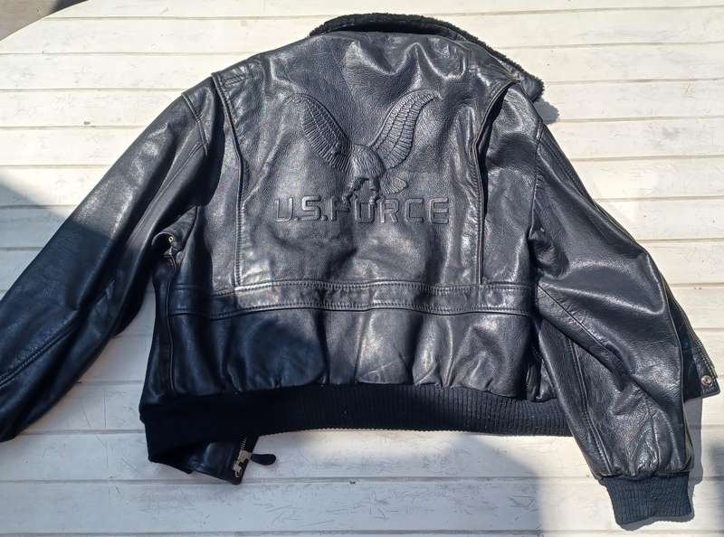 Vintage Men's Genuine Leather Jacket Aviator US FORCE / Size 52