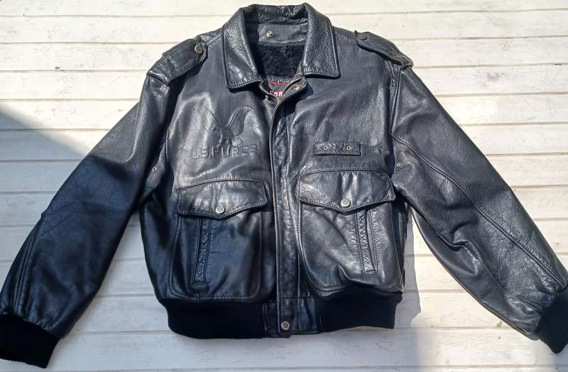 Vintage Men's Genuine Leather Jacket Aviator US FORCE / Size 52