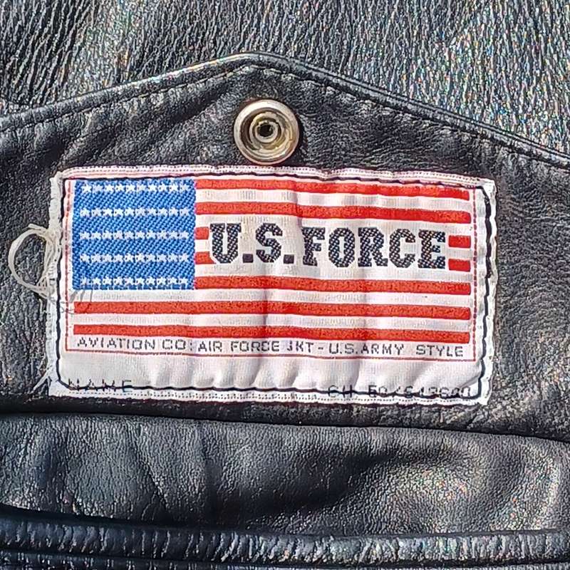 Vintage Men's Genuine Leather Jacket Aviator US FORCE / Size 52