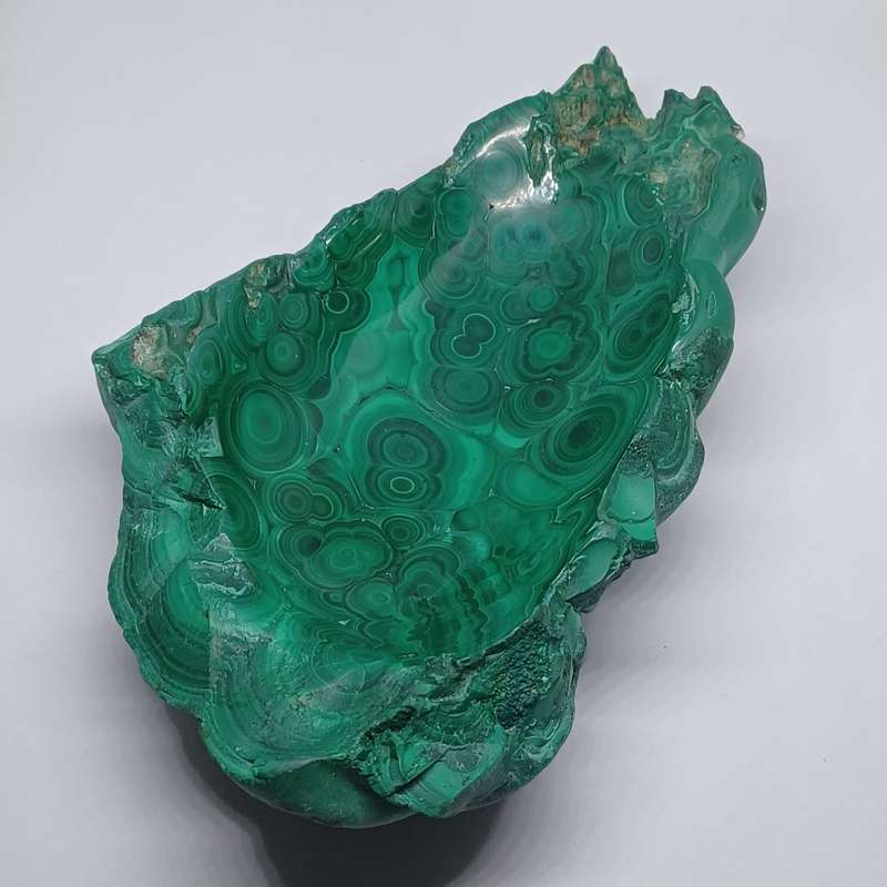 Large Malachite  Vide Poche Trinket Dish with Green Swirl Details (18.5cm x 1ccm x 5.5cm)