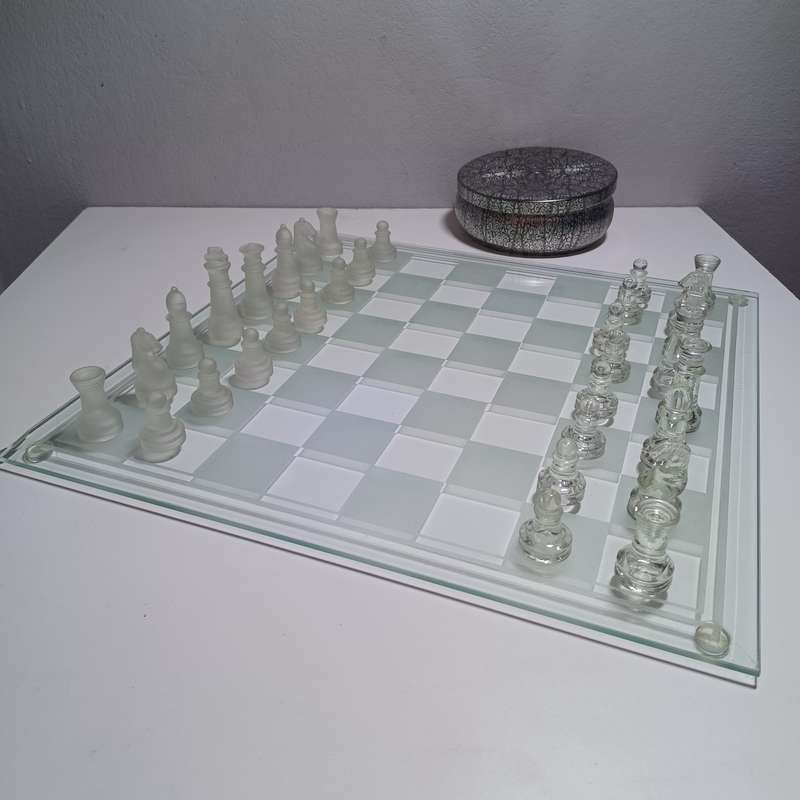 Full Glass Chess Set with Glass board ( see description)