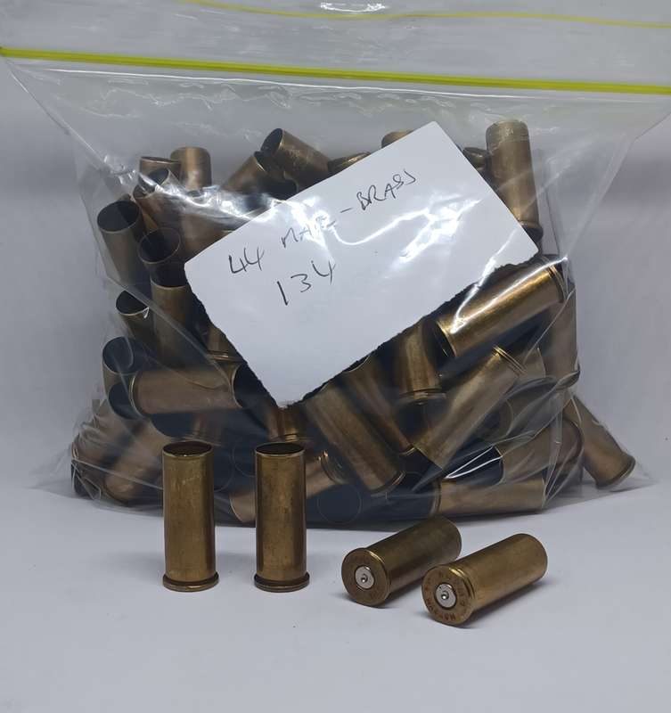 44 Magnum used empty Brass shell casings x 134 units