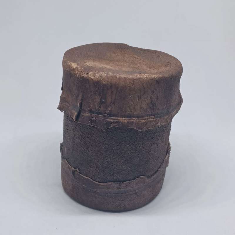 Vintage African Poker game set in impala leather container (7.2cm x 6cm)