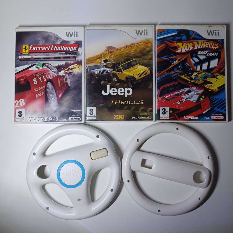 Nintendo Wii Racing game and accessory bundle (all tested working)