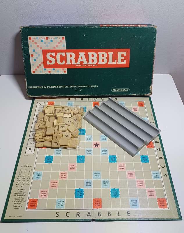 Vintage Scrabble Edition J W Spear & Sons Ltd England UK 1954 published / complete