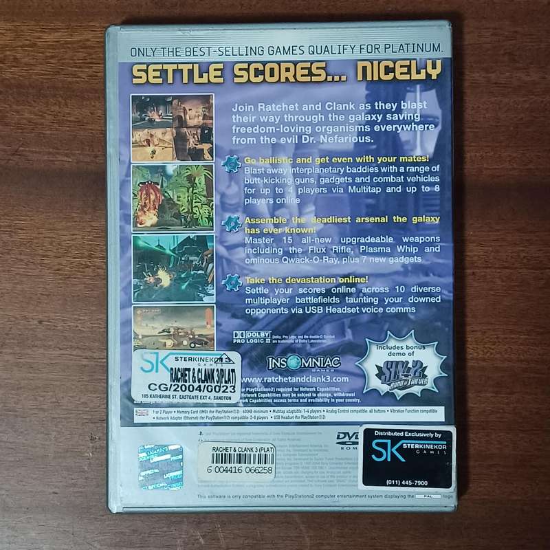 Ratchet and Clank 3 - PS2 PlayStation 2 - Complete with Manual (tested working)