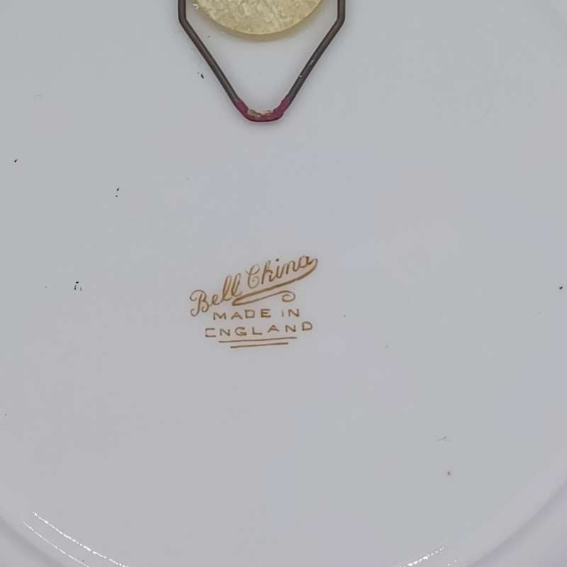 Vintage Art Deco china side plate 'Bell China' made in England with wall mount