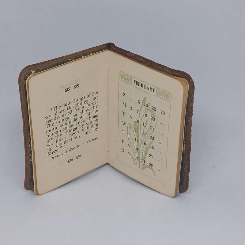 "Walker's "Happy Months" CALENDAR" Antique 1920, a miniature book  by John Walker & Co.Ltd.  Leather
