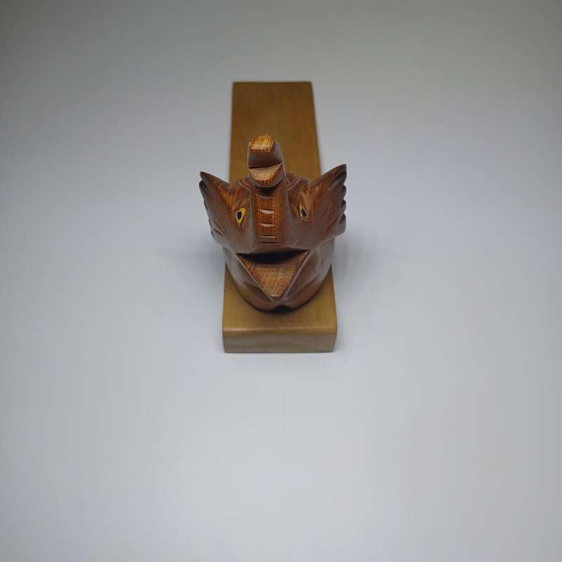 Vintage Hand Carved Wooden Baby Elephant South Asian door stop